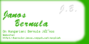 janos bernula business card